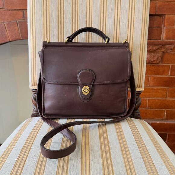 Vintage Coach Leather Willis Bag 9927 Mahogany Brown - Picture 1 of 8